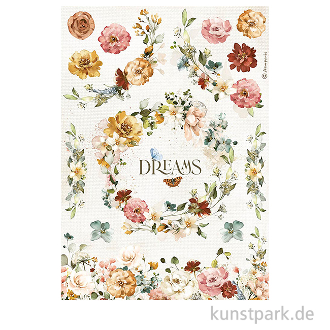 Artikelbild 1 des Artikels “Stamperia Reispapier - Garden of Promises Dreams, DIN A4 “