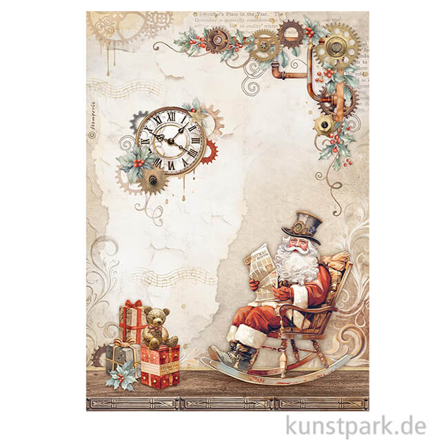 Artikelbild 1 des Artikels “Stamperia Reispapier - Gear up for Christmas Santa Claus, DIN A4 “