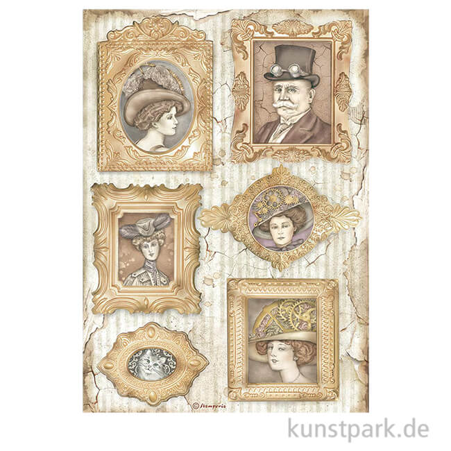 Artikelbild 1 des Artikels “Stamperia Reispapier - Lady Vagabond Lifestyle Frames, DIN A4 “