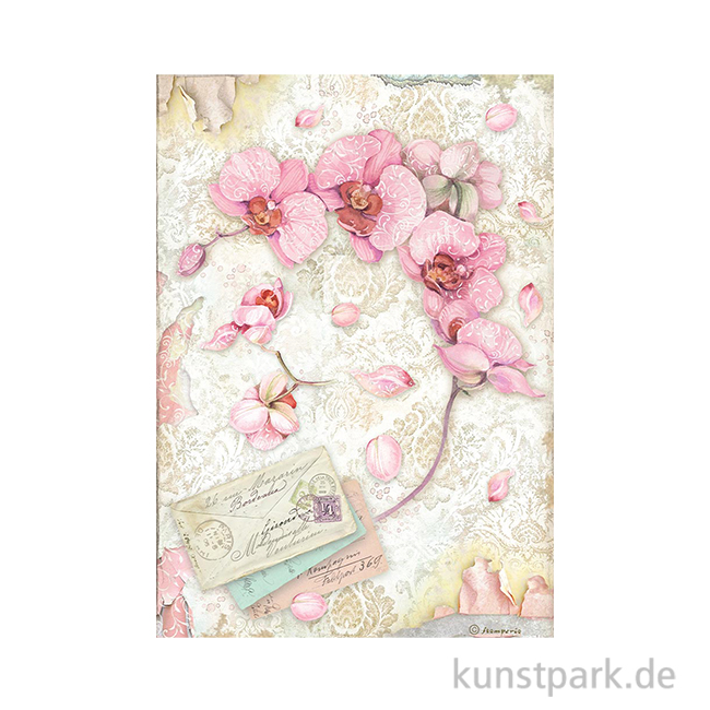 Artikelbild 1 des Artikels “Stamperia Reispapier - Orchids and Cats Pink Orchid, DIN A4 “