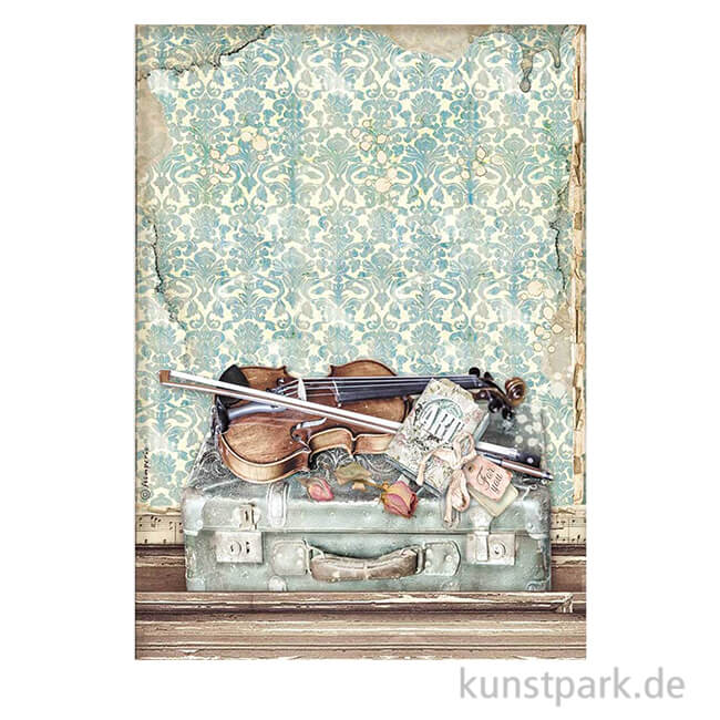 Artikelbild 1 des Artikels “Stamperia Reispapier - Passion Violin and Travelling, DIN A4 “