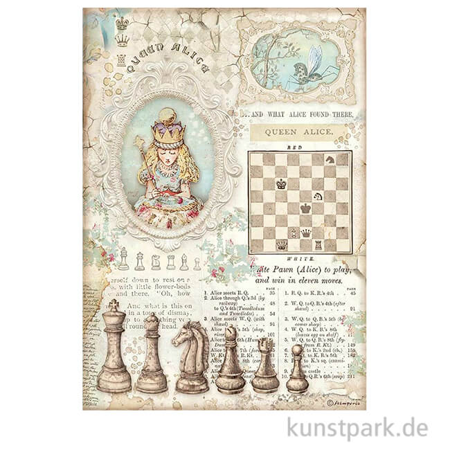 Artikelbild 1 des Artikels “Stamperia Reispapier - Queen Alice, DIN A4 “