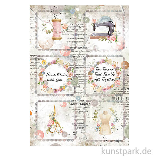 Artikelbild 1 des Artikels “Stamperia Reispapier - Romantic Threads Mini Cards, DIN A4 “