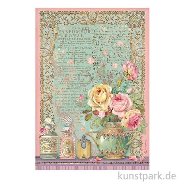 Artikelbild 1 des Artikels “Stamperia Reispapier - Rose Parfum Parfumeur Royal, DIN A4 “