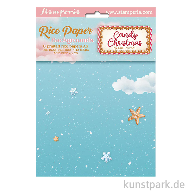 Artikelbild 1 des Artikels “Stamperia Reispapier Selection - Candy Christmas Backgrounds, A6 “
