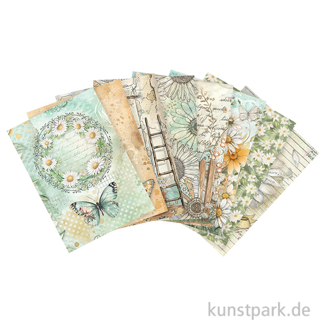 Artikelbild 1 des Artikels “Stamperia Reispapier Selection - Daisy Art, 8 Blatt, A6 “