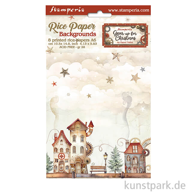 Artikelbild 1 des Artikels “Stamperia Reispapier Selection - Gear up for Christmas Backgrounds, A6 “