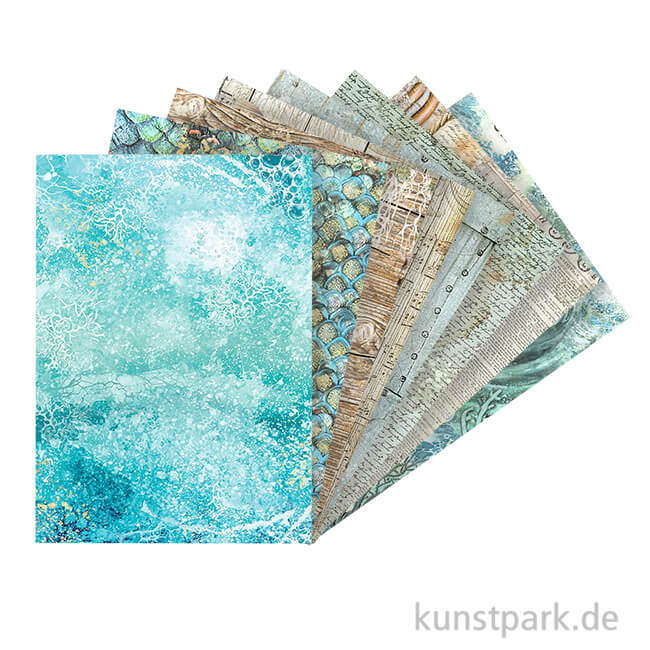 Artikelbild 1 des Artikels “Stamperia Reispapier Selection - Songs of the Sea Backgrounds, A6 “