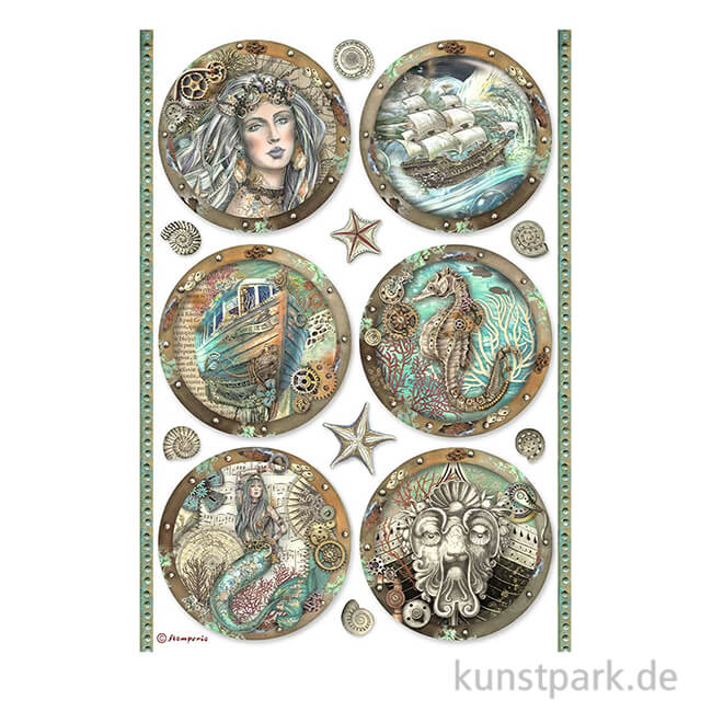 Artikelbild 1 des Artikels “Stamperia Reispapier - Songs of the Sea Rounds, DIN A4 “
