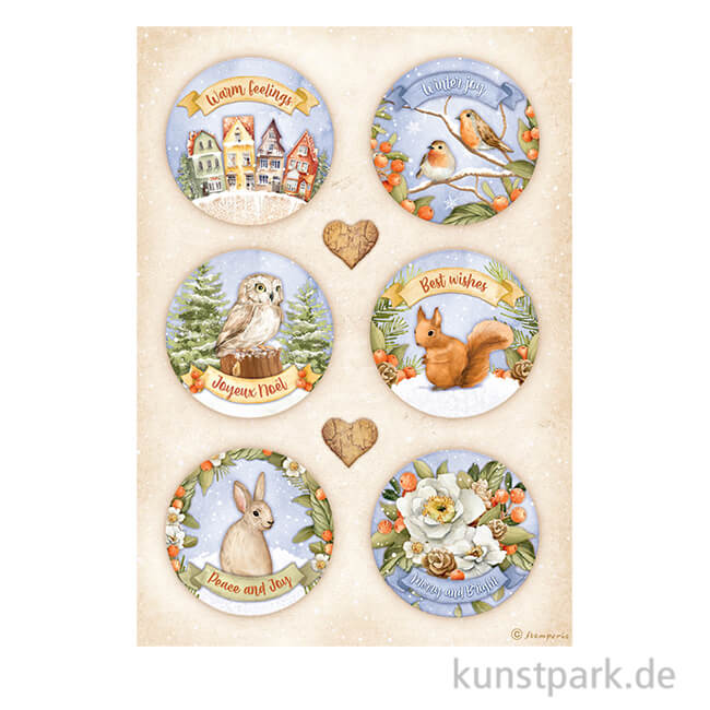 Artikelbild 1 des Artikels “Stamperia Reispapier - Winter Valley Rounds, DIN A4 “