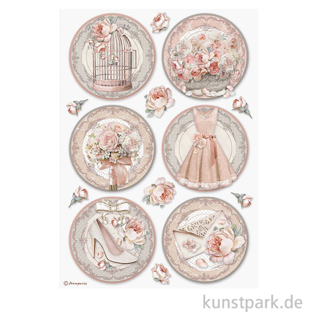 Artikelbild 1 des Artikels “Stamperia Reispapier - You and Me Rounds, DIN A4 “