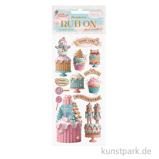 Artikelbild 1 des Artikels “Stamperia Rub On Transferfolie - Candy Christmas Cakes “