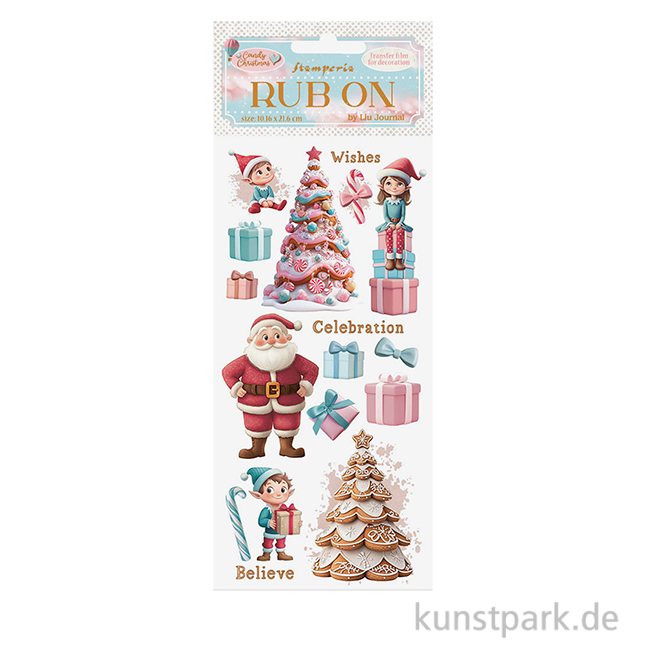 Artikelbild 1 des Artikels “Stamperia Rub On Transferfolie - Candy Christmas Santa Claus “