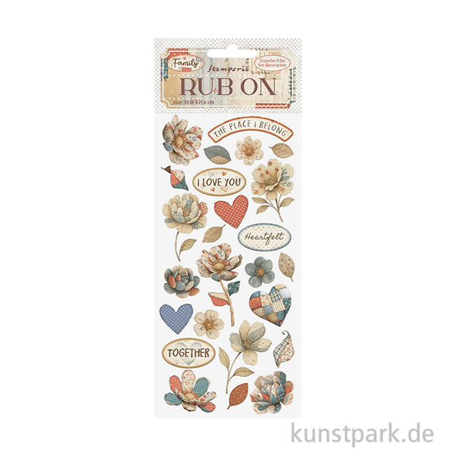 Artikelbild 1 des Artikels “Stamperia Rub On Transferfolie - Family Patchwork Flowers “