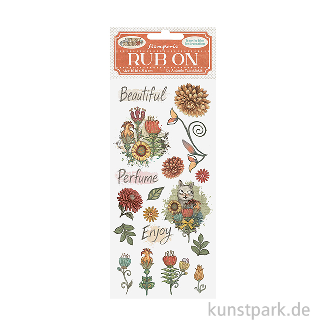 Artikelbild 1 des Artikels “Stamperia Rub On Transferfolie - Furry Friends Flowers “
