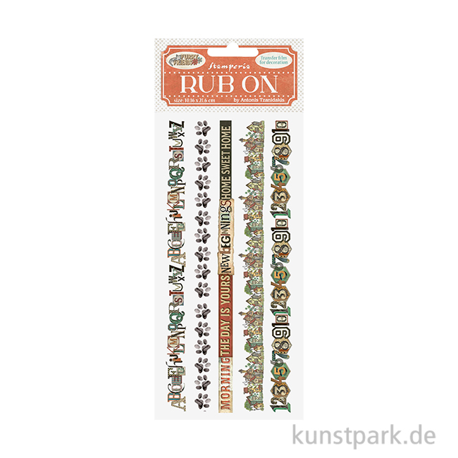 Artikelbild 1 des Artikels “Stamperia Rub On Transferfolie - Furry Friends Stripes “