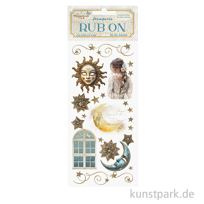 Artikelbild 1 des Artikels “Stamperia Rub On Transferfolie - Masquerade Sun and Moon “