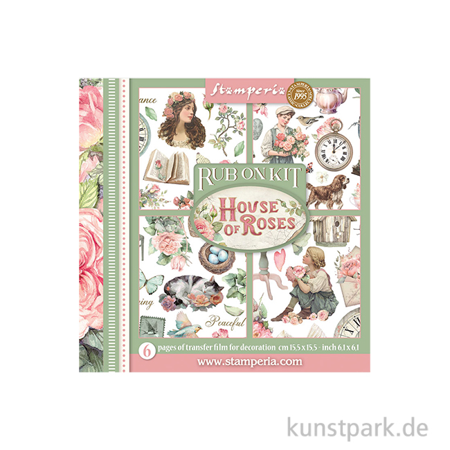 Artikelbild 1 des Artikels “Stamperia Rub On Transferfolien - House of Roses, 6 Blatt “
