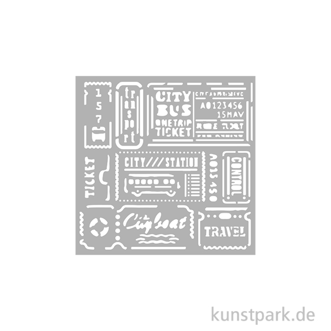 Artikelbild 1 des Artikels “Stamperia Schablone - Art of Travelling Tickets, 12 x 12 cm “