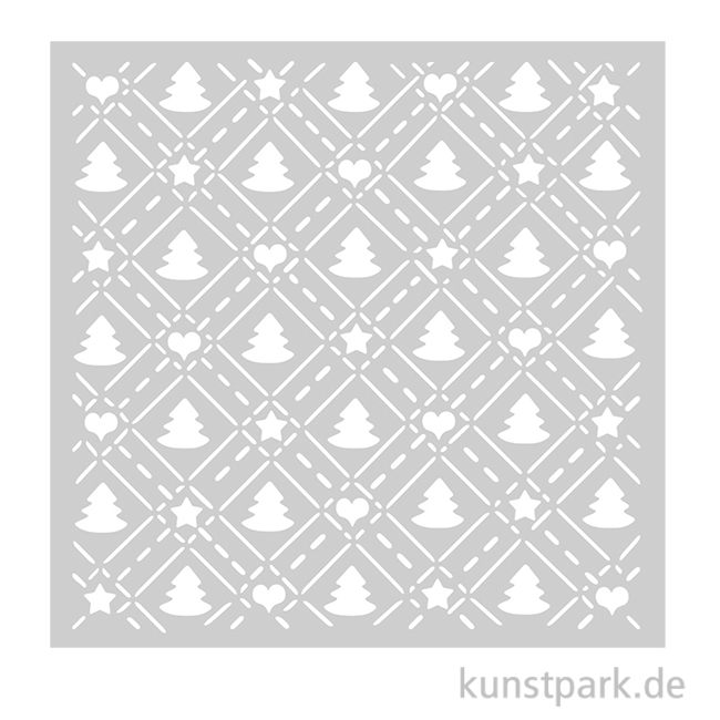 Artikelbild 1 des Artikels “Stamperia Schablone - Candy Christmas Tree Pattern, 18 x 18 cm “