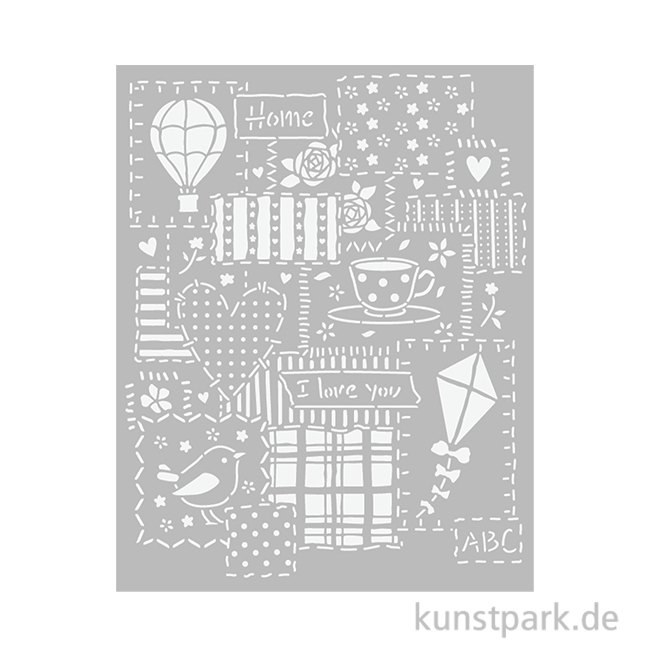 Artikelbild 1 des Artikels “Stamperia Schablone - Family Patchwork, 20 x 25 cm “