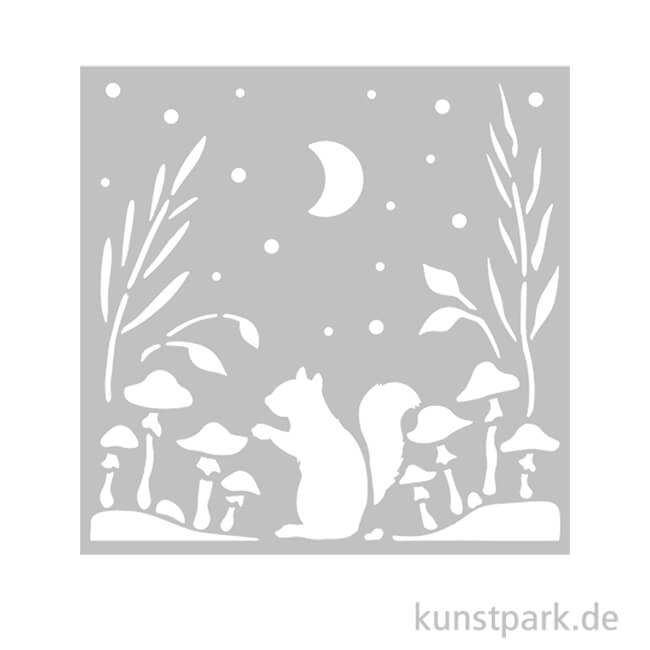 Artikelbild 1 des Artikels “Stamperia Schablone - Herbarium Silvae Squirrel, 12 x 12 cm “
