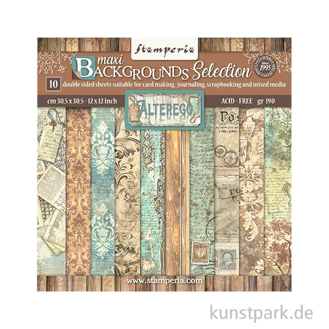 Artikelbild 1 des Artikels “Stamperia Scrapbooking Pad - Alterego Backgrounds, 30,5 x 30,5 cm “