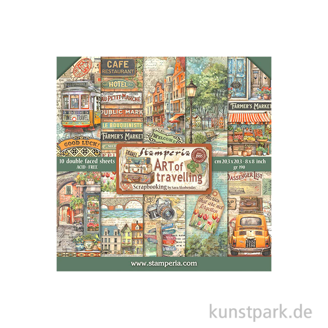 Artikelbild 1 des Artikels “Stamperia Scrapbooking Pad - Art of Travelling, 20,3 x 20,3 cm “
