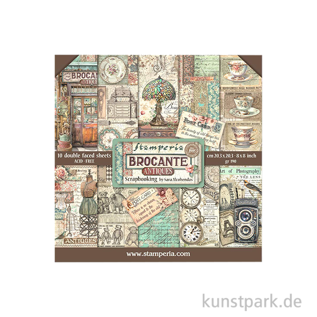 Artikelbild 1 des Artikels “Stamperia Scrapbooking Pad - Brocante Antiques, 20,3 x 20,3 cm “