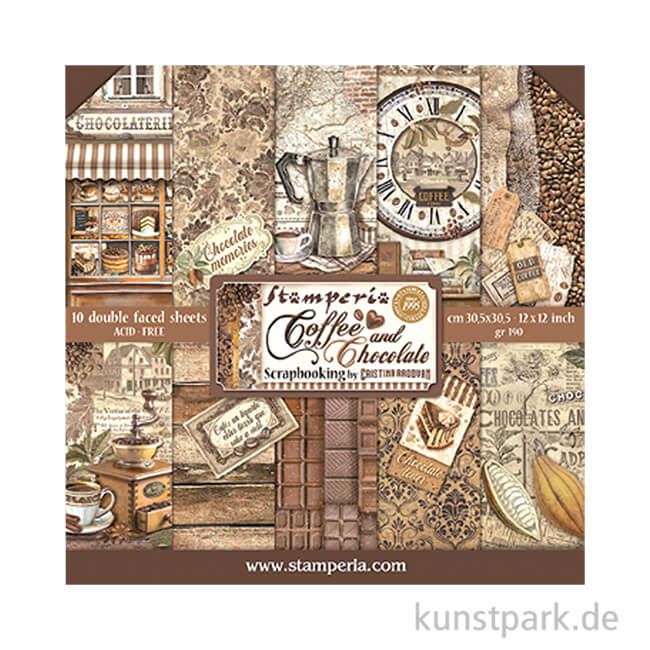 Artikelbild 1 des Artikels “Stamperia Scrapbooking Pad - Coffee and Chocolate, 30,5 x 30,5 cm “
