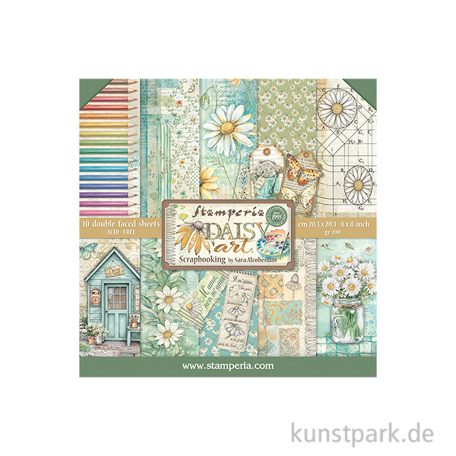 Artikelbild 1 des Artikels “Stamperia Scrapbooking Pad - Daisy Art, 20,3 x 20,3 cm “