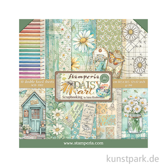 Artikelbild 1 des Artikels “Stamperia Scrapbooking Pad - Daisy Art, 30,5 x 30,5 cm “