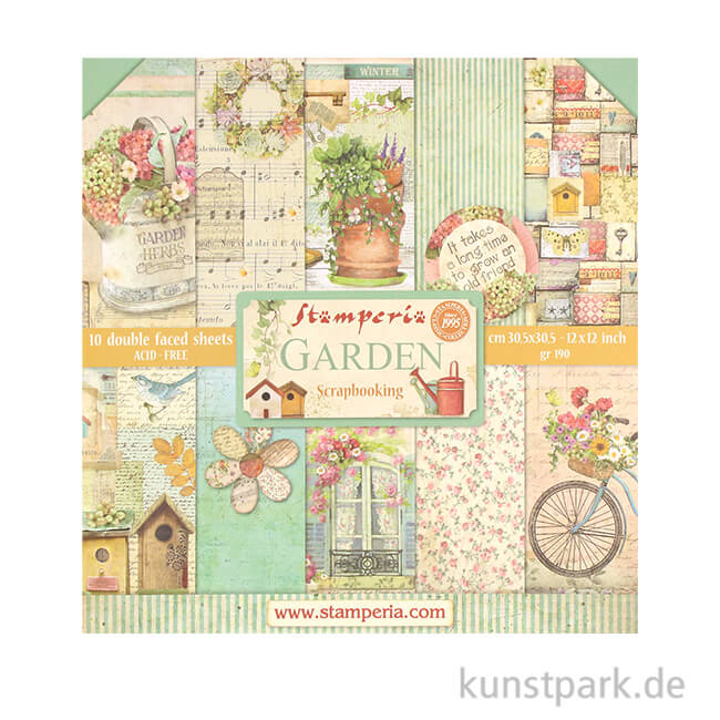Artikelbild 1 des Artikels “Stamperia Scrapbooking Pad - Garden, 30,5 x 30,5 cm, 10 Blatt “