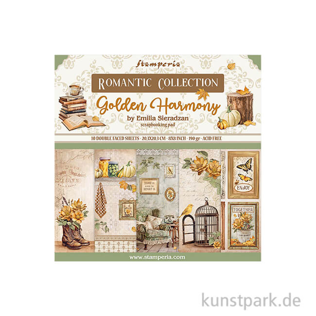 Artikelbild 1 des Artikels “Stamperia Scrapbooking Pad - Golden Harmony, 20,3 x 20,3 cm “