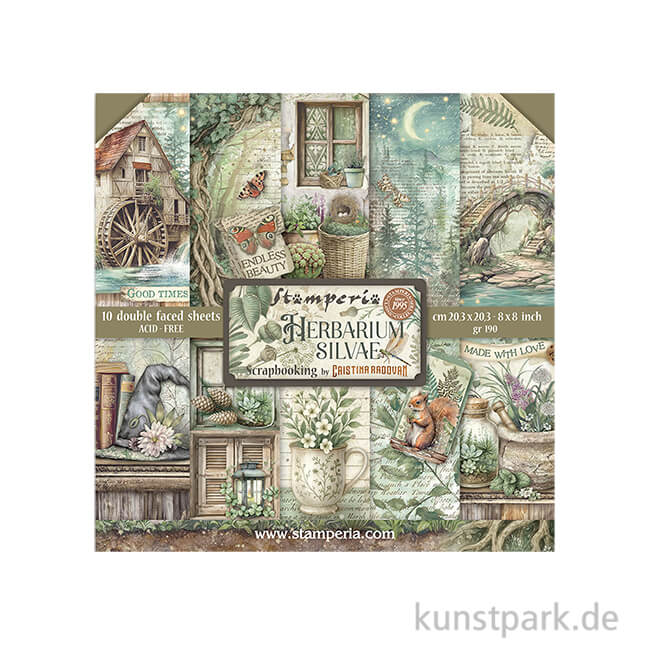 Artikelbild 1 des Artikels “Stamperia Scrapbooking Pad - Herbarium Silvae, 20,3 x 20,3 cm “