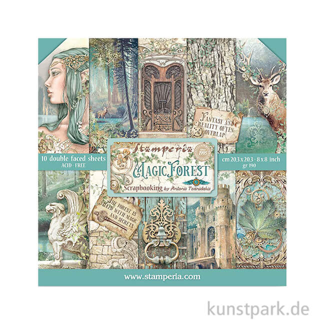 Artikelbild 1 des Artikels “Stamperia Scrapbooking Pad - Magic Forest, 20,3 x 20,3 cm “