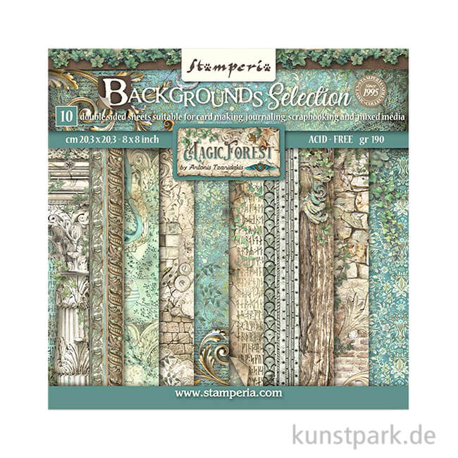 Artikelbild 1 des Artikels “Stamperia Scrapbooking Pad - Magic Forest Backgrounds, 20,3 x 20,3 cm “