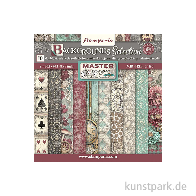 Artikelbild 1 des Artikels “Stamperia Scrapbooking Pad - Master of Magic Backgrounds, 20,3 cm “
