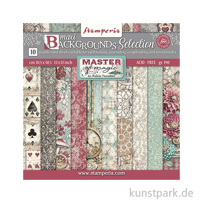 Artikelbild 1 des Artikels “Stamperia Scrapbooking Pad - Master of Magic Backgrounds, 30,5 cm “