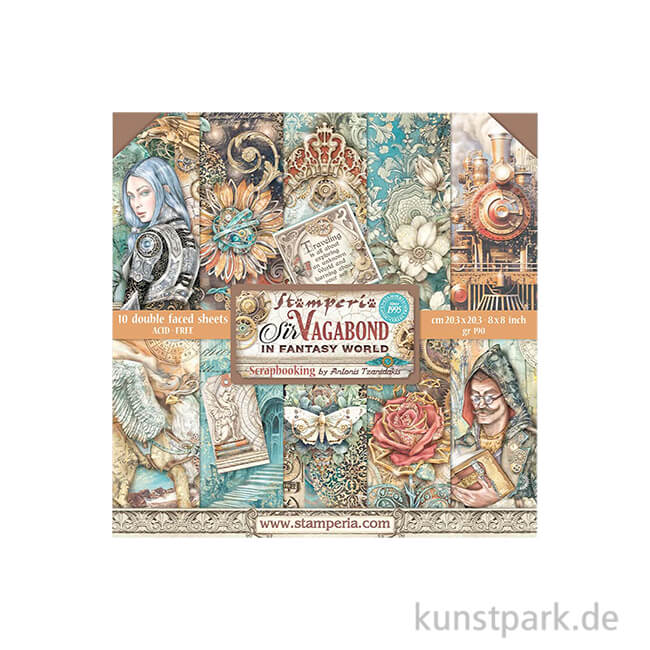 Artikelbild 1 des Artikels “Stamperia Scrapbooking Pad - Sir Vagabond in Fantasy World, 20,3 cm “