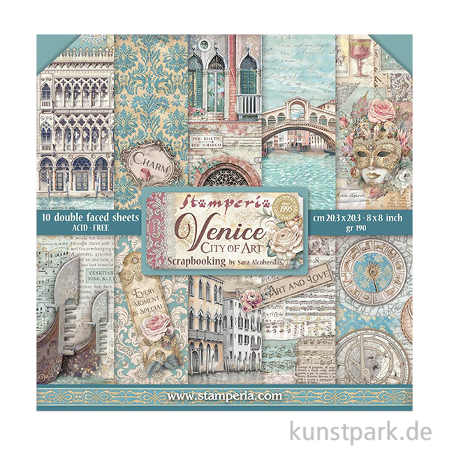 Artikelbild 1 des Artikels “Stamperia Scrapbooking Pad - Venice City of Art, 20,3 x 20,3 cm “