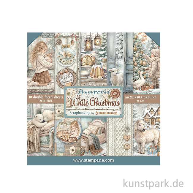 Artikelbild 1 des Artikels “Stamperia Scrapbooking Pad - White Christmas, 20,3 x 20,3 cm “