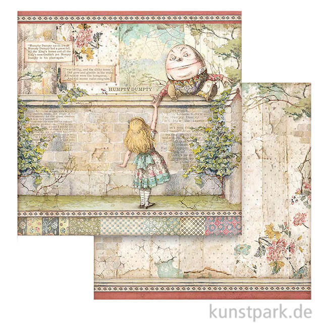 Artikelbild 1 des Artikels “Stamperia Scrappapier - Alice Humpty Dumpty, 30,5x30,5 cm “