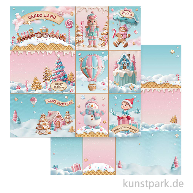 Artikelbild 1 des Artikels “Stamperia Scrappapier - Candy Christmas Cards, 30,5 x 30,5 cm “