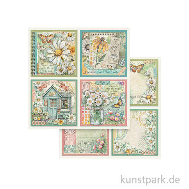 Artikelbild 1 des Artikels “Stamperia Scrappapier - Daisy Art 4 Cards, 30,5 x 30,5 cm “