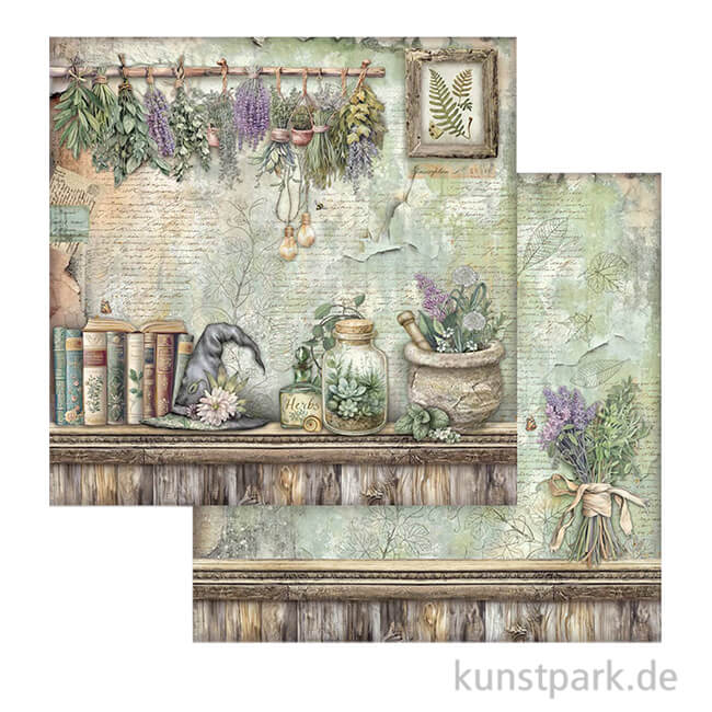 Artikelbild 1 des Artikels “Stamperia Scrappapier - Herbarium Silvae Lavender, 30,5 x 30,5 cm “
