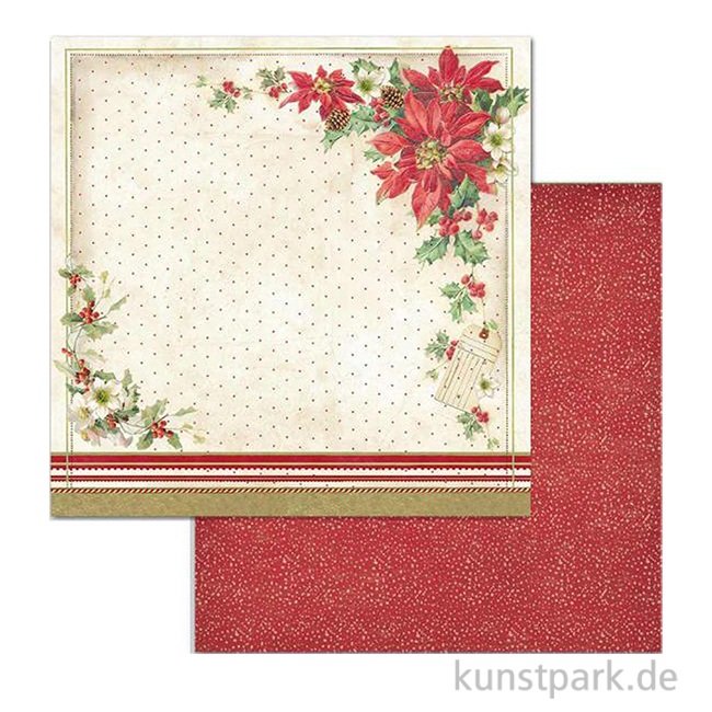 Artikelbild 1 des Artikels “Stamperia Scrappapier - Poinsettia 30,5 x 30,5 cm “