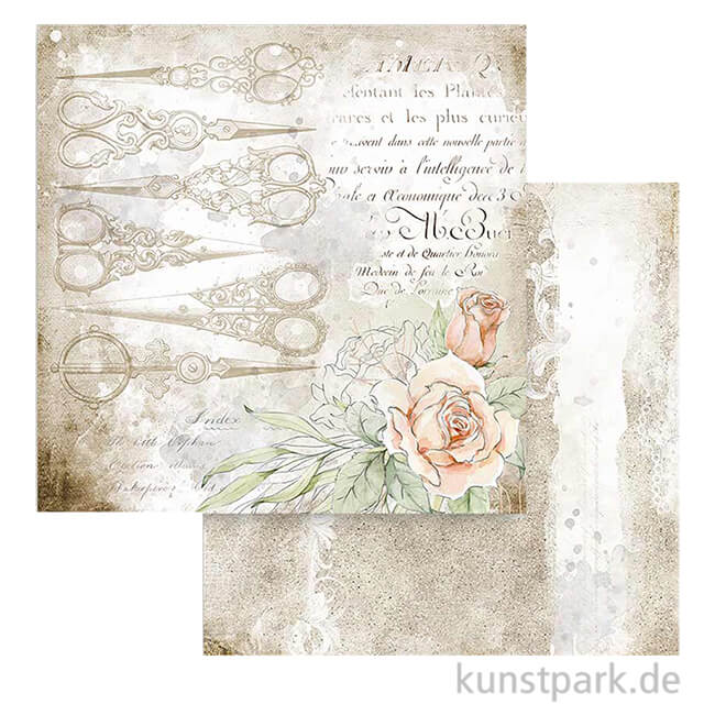 Artikelbild 1 des Artikels “Stamperia Scrappapier - Romantic Threads Scissors, 30,5x30,5 cm “