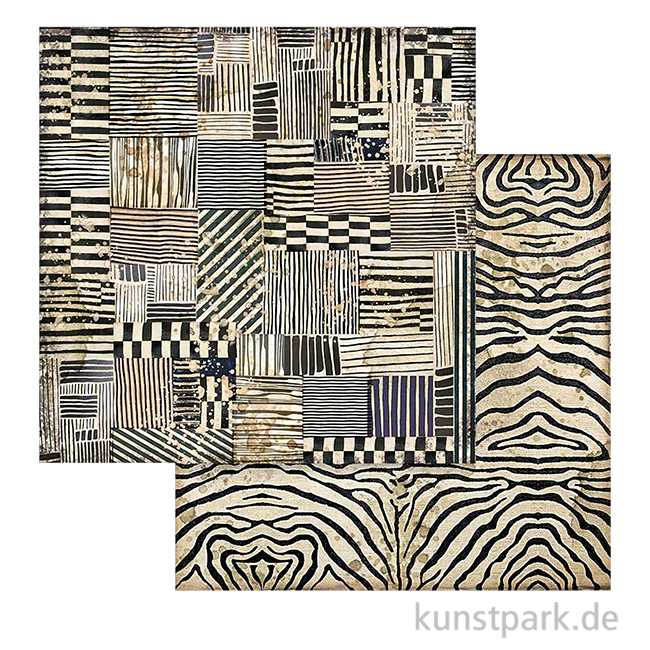 Artikelbild 1 des Artikels “Stamperia Scrappapier - Savana Zebra 30,5 x 30,5 cm “