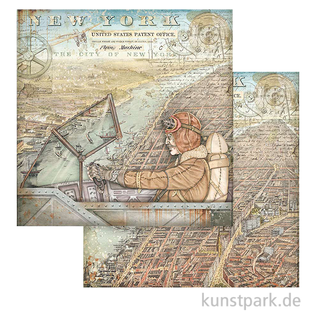 Artikelbild 1 des Artikels “Stamperia Scrappapier - Sir Vagabond Aviator New York 30,5 x 30,5 cm “